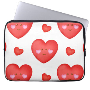 Mönster Valentinbakgrund Med Hjärta Kärlek Laptop Fodral