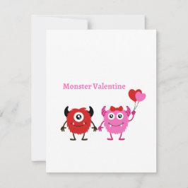 Monster Valentine med två monster Julkort