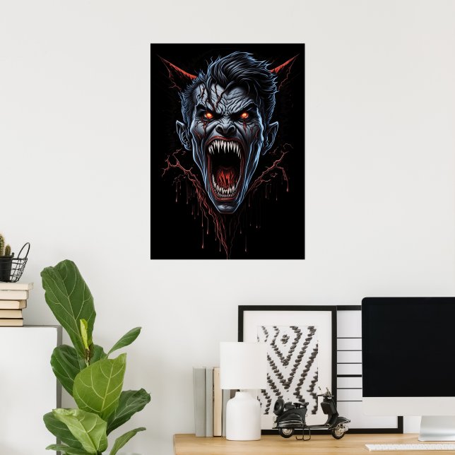 Monster Vampire Scary Poster väggdekan (Hemmakontoret)