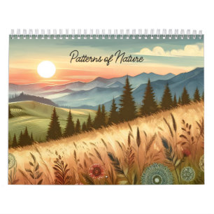 Mönster - vattenfärgsliggande kalender