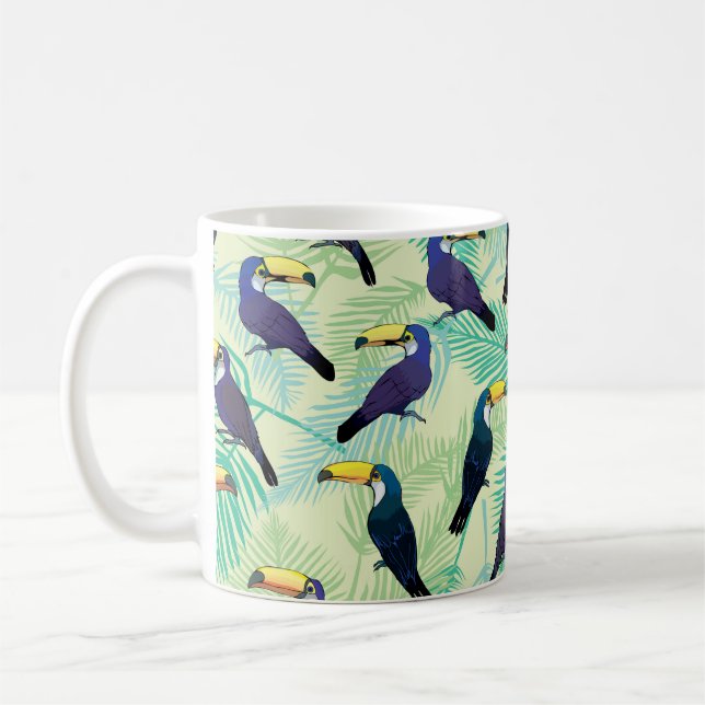 mönster, vintage, illustration kaffemugg (Vänster)