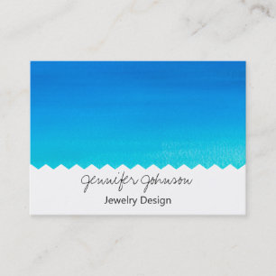 Mönster Watercolor Blue Jewelry Design Visitkort