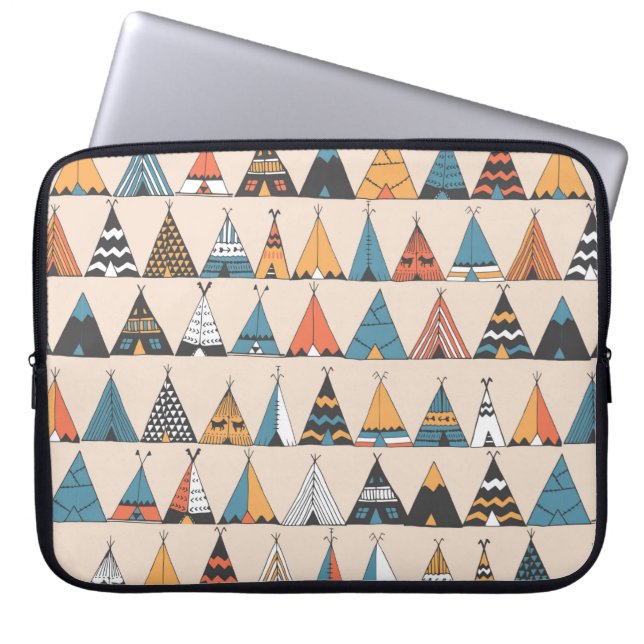 Mönster. Wigwam native american sommar tält Laptop Fodral (Framsidan)