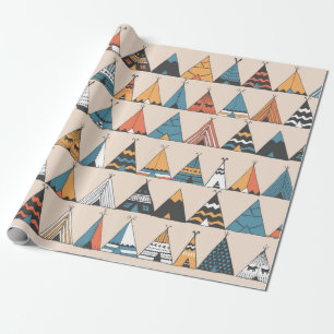 Mönster. Wigwam native american sommar tält Presentpapper