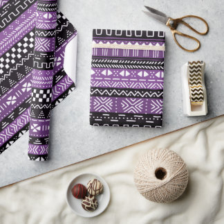 Mönster Wrapping Papper för lila Tribal Wrapping Presentpapper