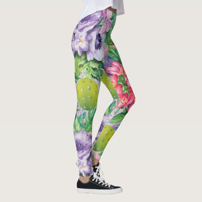 🌸 mönster XXL-utskrift 🌺 Fläktplockleball Leggings (Höger)