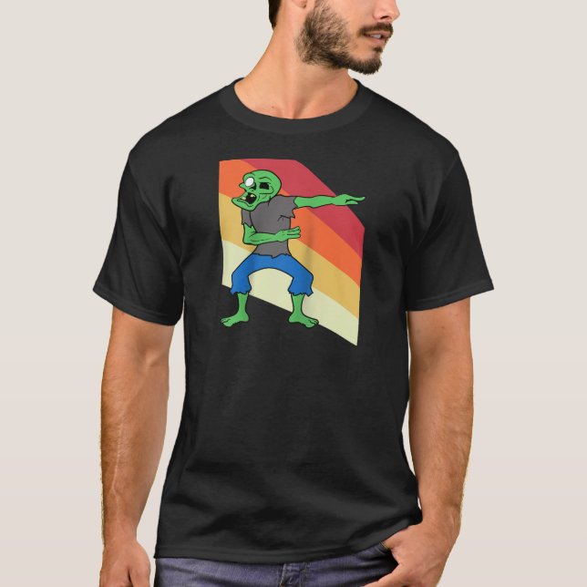 Monster Zombie Dabbing Dab Dancing Costum Hallowee T Shirt (Framsida)