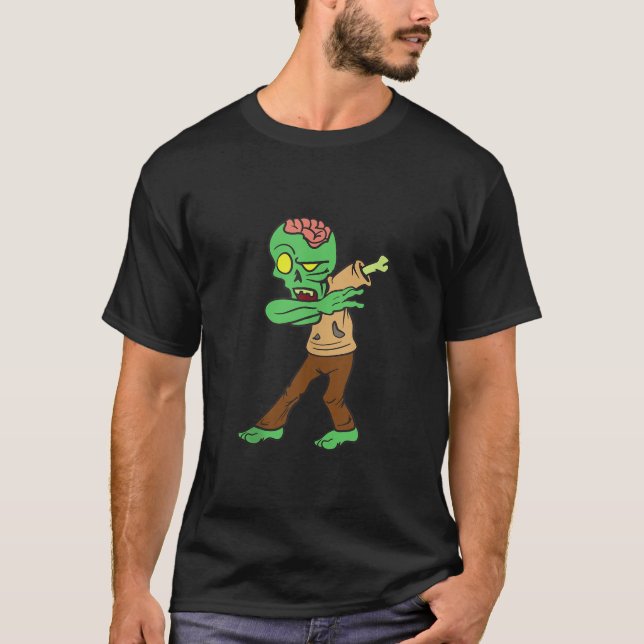 Monster Zombie Dabbing Dab Dancing Costum Hallowee T Shirt (Framsida)