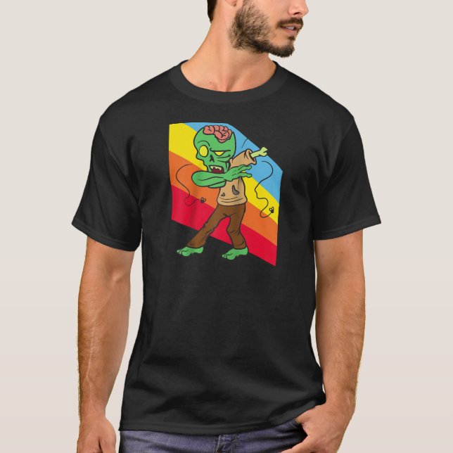 Monster Zombie Dabbing Dab Dancing Costum Hallowee T Shirt (Framsida)