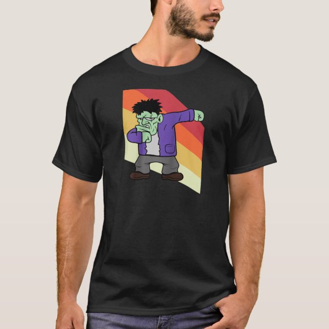 Monster Zombie Dabbing Dab Dancing Costum Hallowee T Shirt (Framsida)