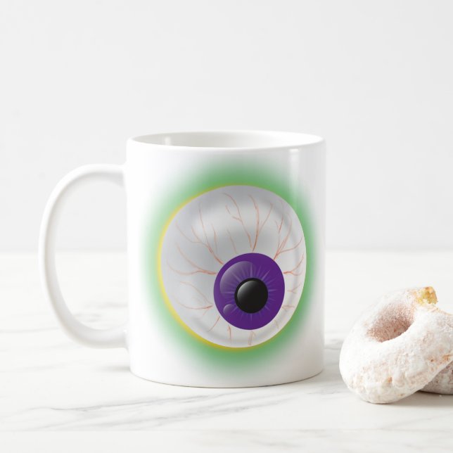 Monster Zombie Eyeball Öga Halloween Creepy Kaffemugg (Med munk)