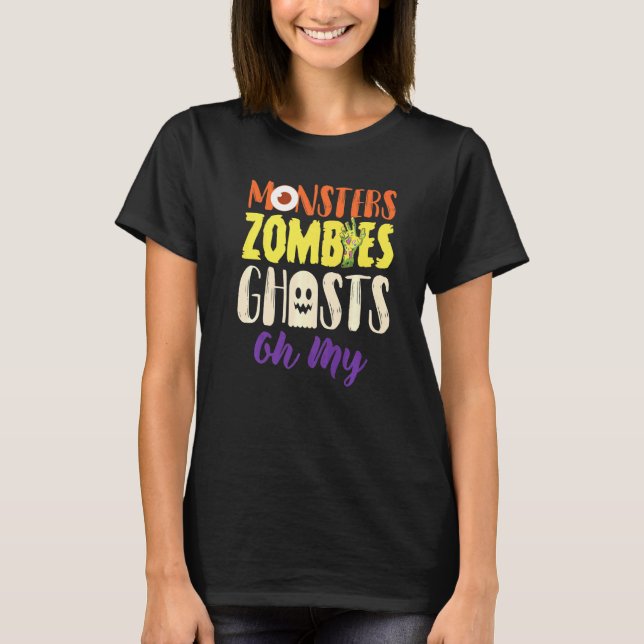 Monster Zombie Spöken T Shirt (Framsida)