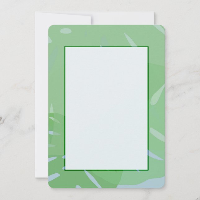 Monstera Abstrakt Gröna Inbjudningar (Framsida)