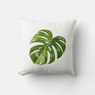 Monstera Albo-blad — Botanisk Hemdekor Kudde
