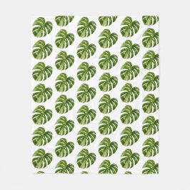 Monstera Albo Flanellfilt Fleecefilt