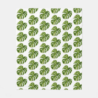 Monstera Albo Flanellfilt Fleecefilt