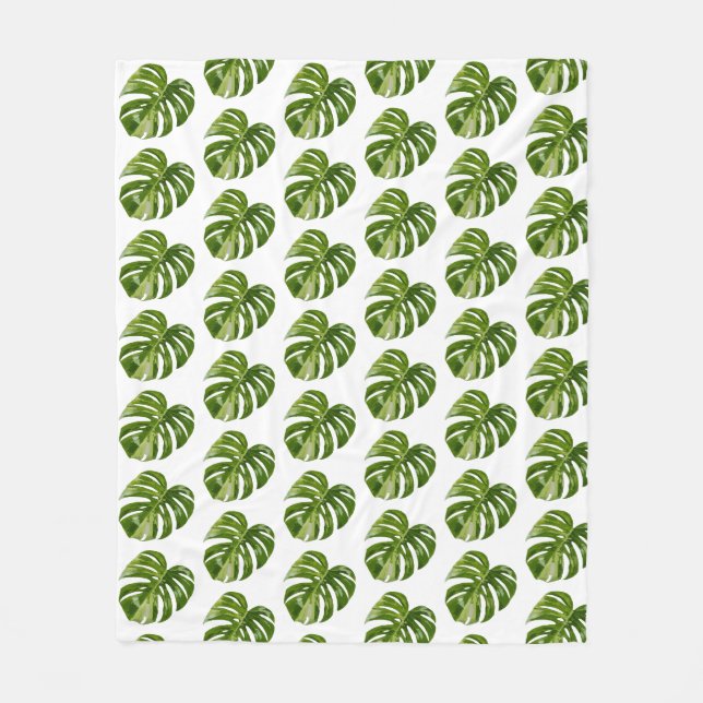 Monstera Albo Flanellfilt Fleecefilt (Framsidan)