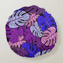 Monstera blad #4 rund kudde