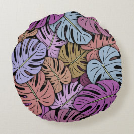 Monstera blad #7 rund kudde