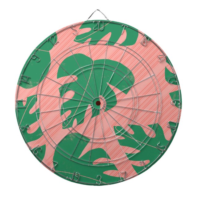 Monstera blad Abstrakt ränder Mönster Darttavla (Framsidan)