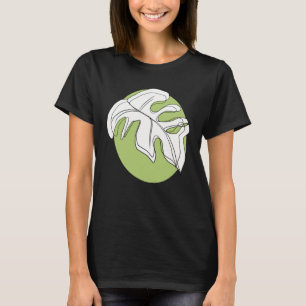 Monstera blad abstrakt växtillustration Grön T Shirt