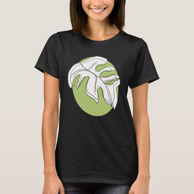 Monstera blad abstrakt växtillustration Grön T Shirt (Framsida)