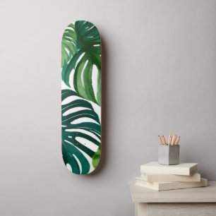 Monstera blad akvarell mini skateboard bräda 18,5 cm
