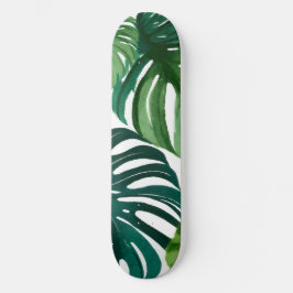 Monstera blad akvarell mini skateboard bräda 18,5 cm