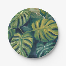 Monstera blad botanisk akvarell