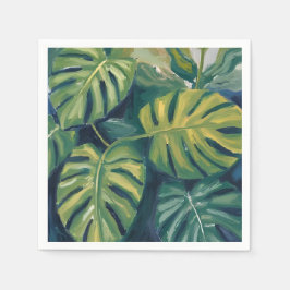 Monstera blad botanisk akvarell pappersservett
