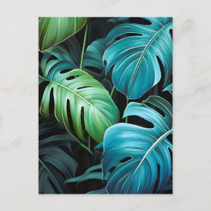 Monstera blad botanisk tropisk djungelbladverk helg vykort