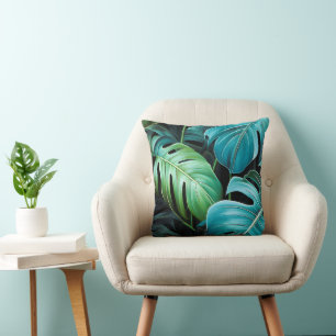 Monstera blad Botanisk Tropisk Djungelbladverk  Kudde