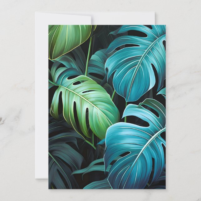 Monstera blad botanisk tropisk djungelbladverk  meddelande (Framsida)