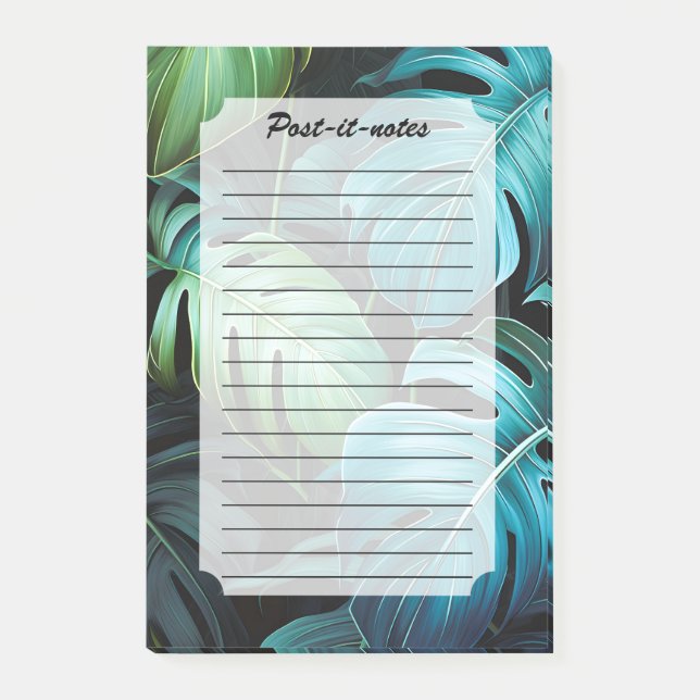 Monstera blad Botanisk Tropisk Djungelbladverk  Post-it Block (Framsida)