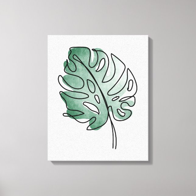 Monstera blad canvastryck (Framsida)