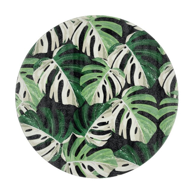 Monstera blad exotiskt svart mönster (Framsidan)