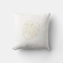 Monstera blad guld design. kudde