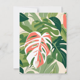 Monstera blad julkort