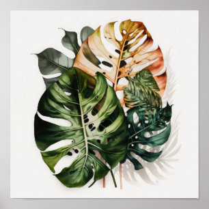 Monstera blad konsttryck poster