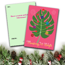 Monstera blad Monsterry & Ljus växtälskare Julkort