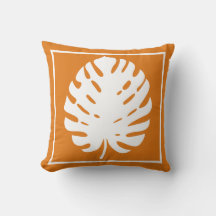 Monstera blad orange vit kustmodern sjöfart