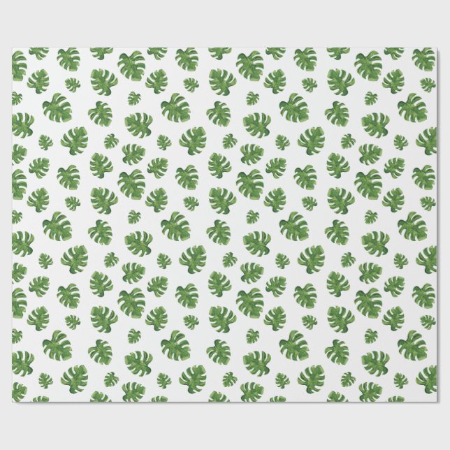 Monstera blad presentpapper (Platt)