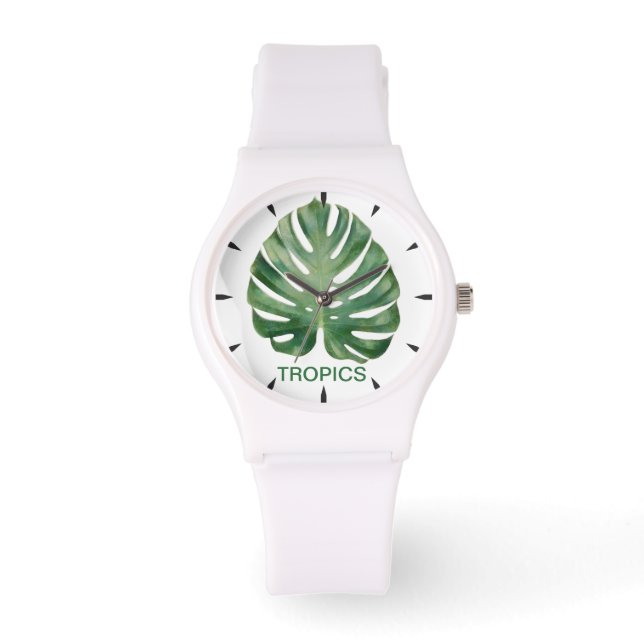 Monstera blad Tropics Armbandsur (Framsida)