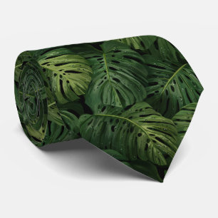 Monstera blad Tropiskt Mönster Slips