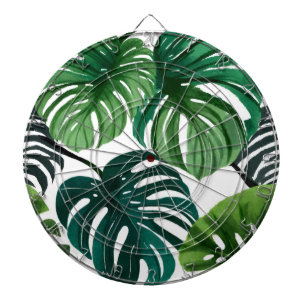 Monstera blad vattenfärg modern botanik darttavla