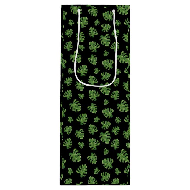 Monstera blad vin presentväska (Framsidan)