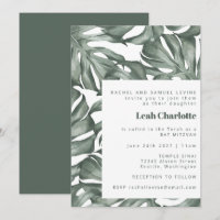 Monstera botaniska vattenfärgsGrönten Bat mitzvah