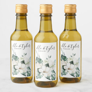 Monstera Bröllop Vin-etikett Vinetikett