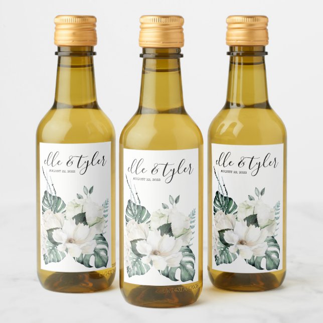 Monstera Bröllop Vin-etikett Vinetikett (Flaskor)
