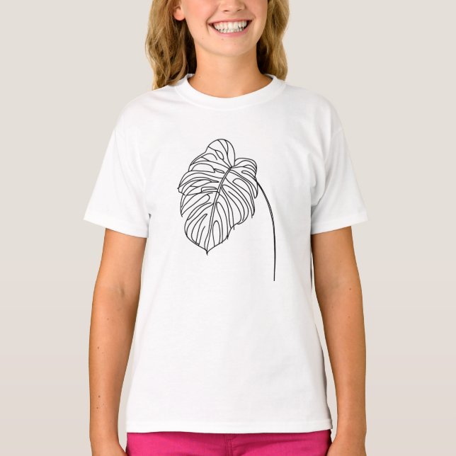Monstera Deliciosa Leaf T Shirt (Framsida)